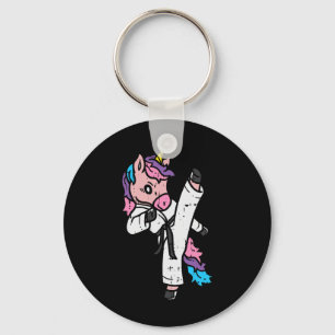 Porte-clés Art martial de licorne coup de pied Mignon Karaté