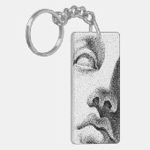 Porte-clés Art matriciel : Visage de marbre classique (Devant gauche)