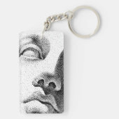 Porte-clés Art matriciel : Visage de marbre classique (Dos)
