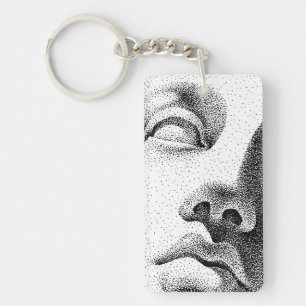 Porte-clés Art matriciel : Visage de marbre classique
