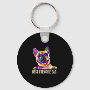 Porte-clés Art Meilleur Papa Frenchie Bouledogue Français Pap