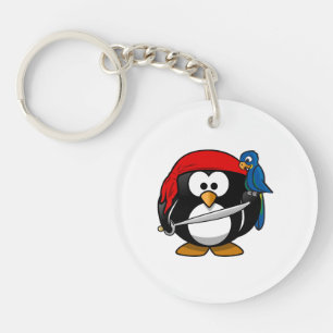 Porte-clés Art mignon de pingouin de pirate