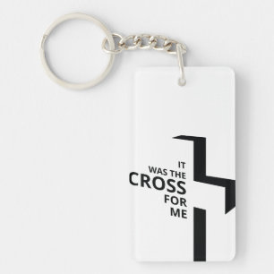 Porte-clés Art minimaliste Art chrétien Croix Evangile Saying
