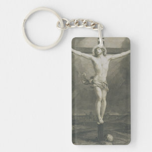 Porte-clés Art minimaliste de la Crucifixion Monomatique