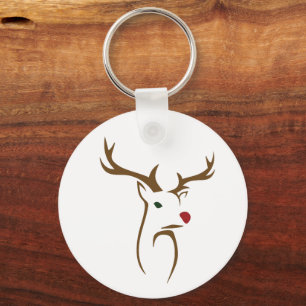Porte-clés Art minimaliste moderne de la ligne de cerfs Noël