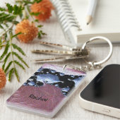 Porte-clés Art moderne rose violet (Devant droit)