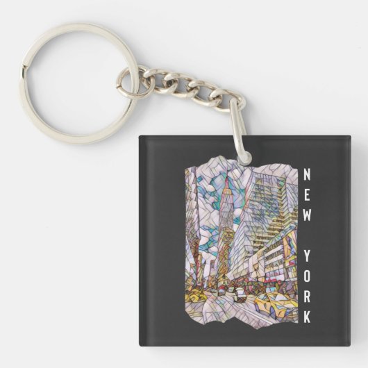 Porte-clés Art Mosaïque esthétique de New York (Devant)
