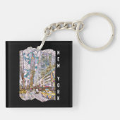 Porte-clés Art Mosaïque esthétique de New York (Dos)