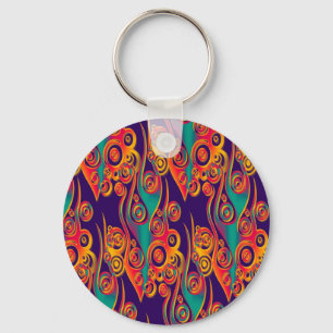 Porte-clés Art Motif tatouage - flammes & cercles