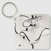 Porte-clés Art noir et blanc Jane Avril par Toulouse Lautrec (Recto)