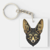 Porte-clés Art noir et or année 2026 (Devant)