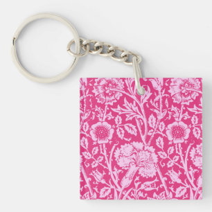 Porte-clés Art Nouveau Carnation Damask, Fuchsia rose