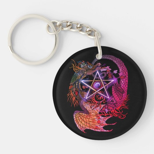Porte-clés Art Nouveau Pentacle Dragon~porte - clé (Devant)