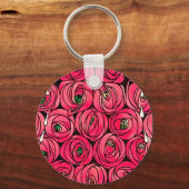 Porte-clés Art Nouveau rose Macintosh Stylisé (Recto)