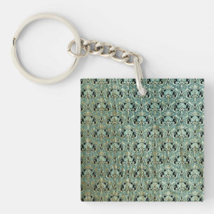 Porte-clés Art nouveau, turquoise, or, motif, belle époque, c