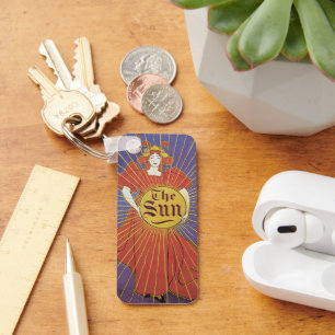 Porte-clés Art Nouveau vintage, journal New York Sun