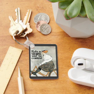 Porte-clés Art Nouveau Vintage, Roulez sur des vélos Sterns B