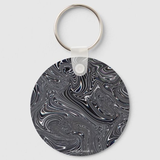 Porte-clés Art numérique Abstrait noir et blanc (Recto)
