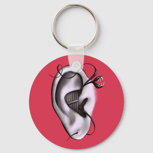 Porte-clés Art numérique de monstre d'oreille bizarre (Recto)