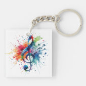 Porte-clés Art numérique de musique Treble Clef (Dos)