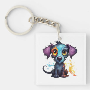 Porte-clés Art numérique du chiot no 12 d'Halloween