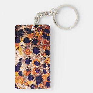 Porte-clés Art numérique fleuri à fleur marguerite jaune