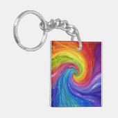 Porte-clés Art numérique Rainbow Swirls (Devant gauche)