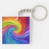 Porte-clés Art numérique Rainbow Swirls (Dos)