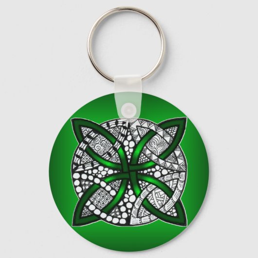 Porte-clés Art original Celtic Knot Green (Recto)
