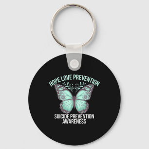 Porte-clés Art Papillon Aqua Répandre la prévention du suicid