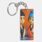PORTE-CLÉS ART POP MID-SIÈCLE. (Devant gauche)