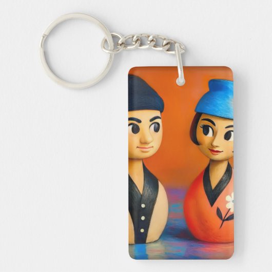 PORTE-CLÉS ART POP MID-SIÈCLE. (Devant)