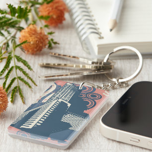 Porte-clés Art Pop Skyline Urbain Contemporain