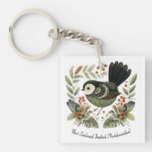Porte-clés Art populaire de la fantail néo-zélandaise