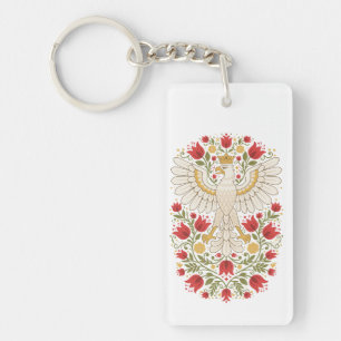 Porte-clés Art populaire de tulipe d'aigle polonais