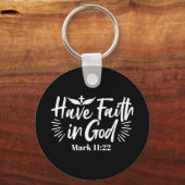 Porte-clés Art Religieux : Ayez foi en Dieu Conception des Éc (Verso)