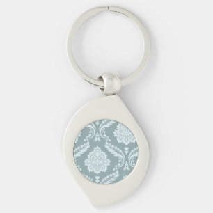 Porte-clés Art Rococo Damassé I Bleu d'Oeuf de Canard+Turquoi