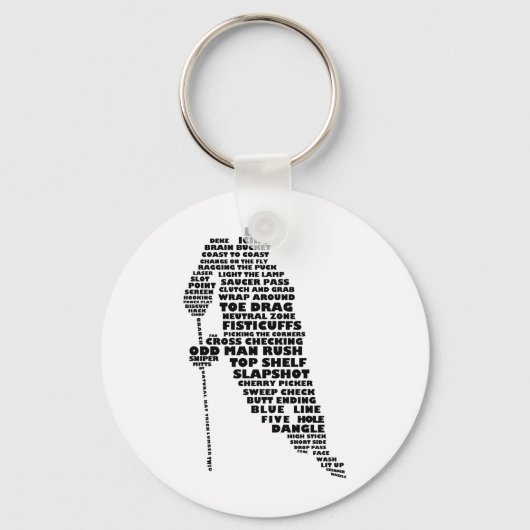 Porte-clés Art texte du joueur de hockey (Recto)