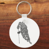Porte-clés Art texte du joueur de hockey (Recto)