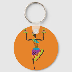 Porte-clés Art tribal des femmes africaines