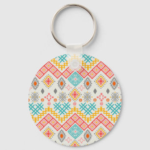 Porte-clés Art tribal : imprimé géométrique boho.