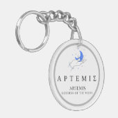 Porte-clés Artémis Déesse grecque de la Lune tenant la Lune (Devant gauche)