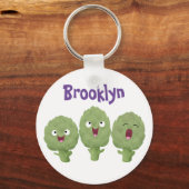 Porte-clés Artichauts chantants mignons dessin animé végétal (Recto)