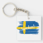 Porte-clés Artistic Brushstroke Sweden Flag (Devant)