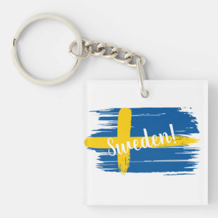 Porte-clés Artistic Brushstroke Sweden Flag