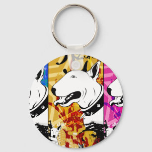 Porte-clés Artistic Bull Terrier Dog Breed Design