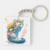 Porte-clés Artistic Majestic Kitty Cat Illustration (Dos)