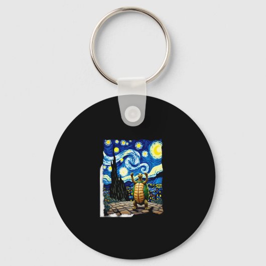 Porte-clés Artistic Turtle Shirt Starry Night Turtle (1) (Recto)