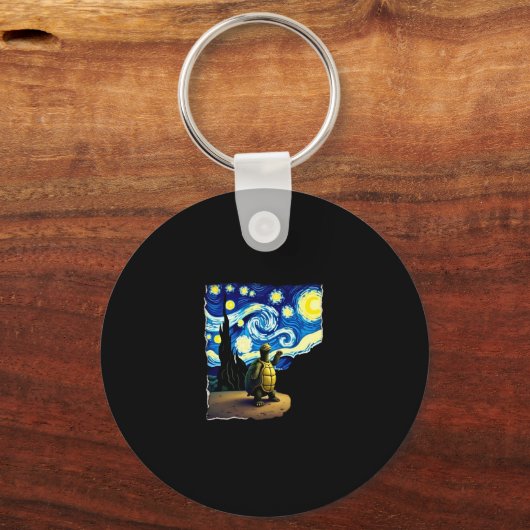 Porte-clés Artistic Turtle Shirt Starry Night Turtle (4) (Recto)