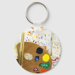 Porte-clés Artists Paint Splatter And Palette of Paint